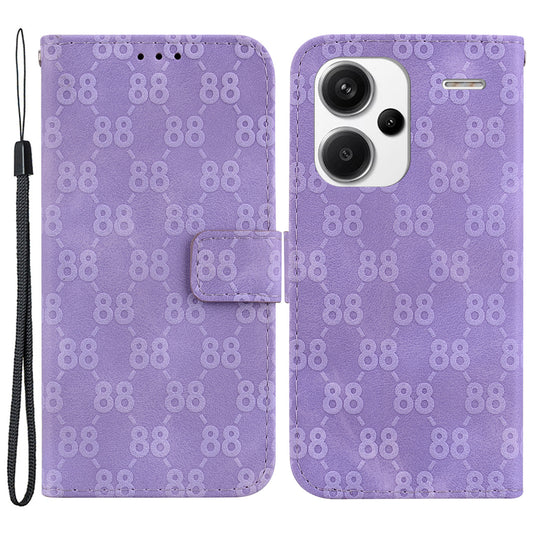 For Xiaomi Redmi Note 13 Pro+ 5G Phone Case Double 8-Shape Wallet Flip Cover - Purple