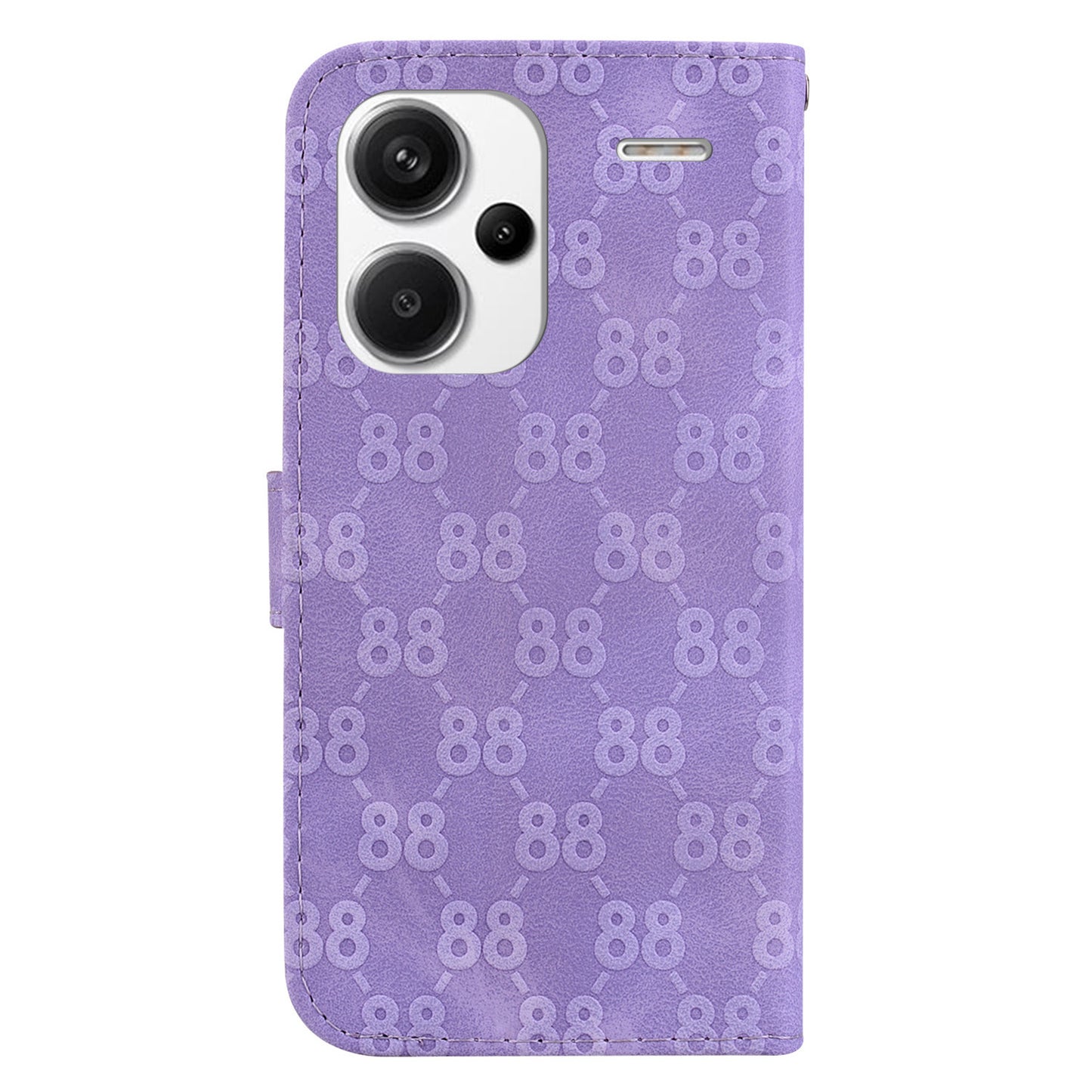 For Xiaomi Redmi Note 13 Pro+ 5G Phone Case Double 8-Shape Wallet Flip Cover - Purple