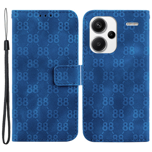 For Xiaomi Redmi Note 13 Pro+ 5G Phone Case Double 8-Shape Wallet Flip Cover - Dark Blue