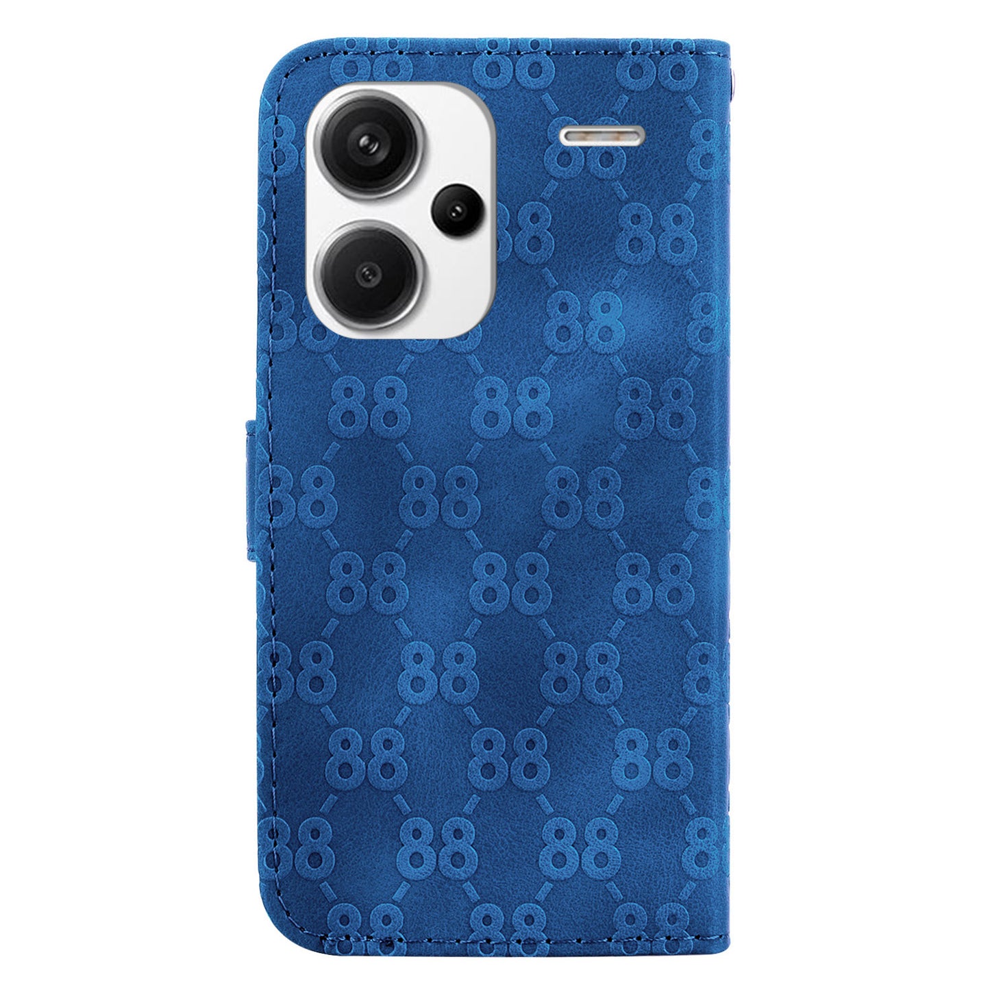 For Xiaomi Redmi Note 13 Pro+ 5G Phone Case Double 8-Shape Wallet Flip Cover - Dark Blue
