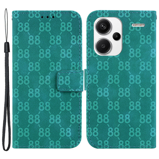 For Xiaomi Redmi Note 13 Pro+ 5G Phone Case Double 8-Shape Wallet Flip Cover - Green