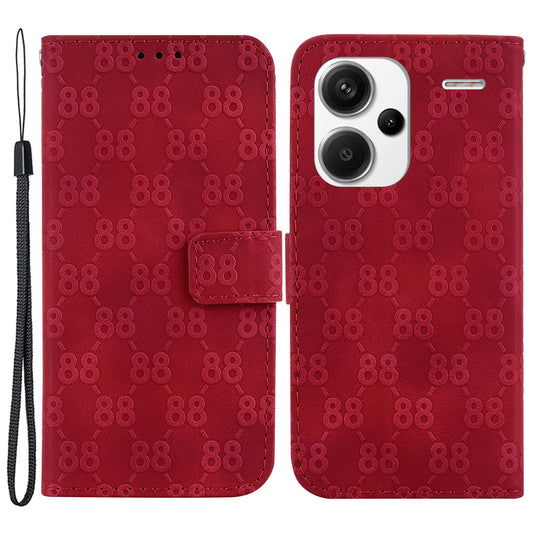 For Xiaomi Redmi Note 13 Pro+ 5G Phone Case Double 8-Shape Wallet Flip Cover - Red