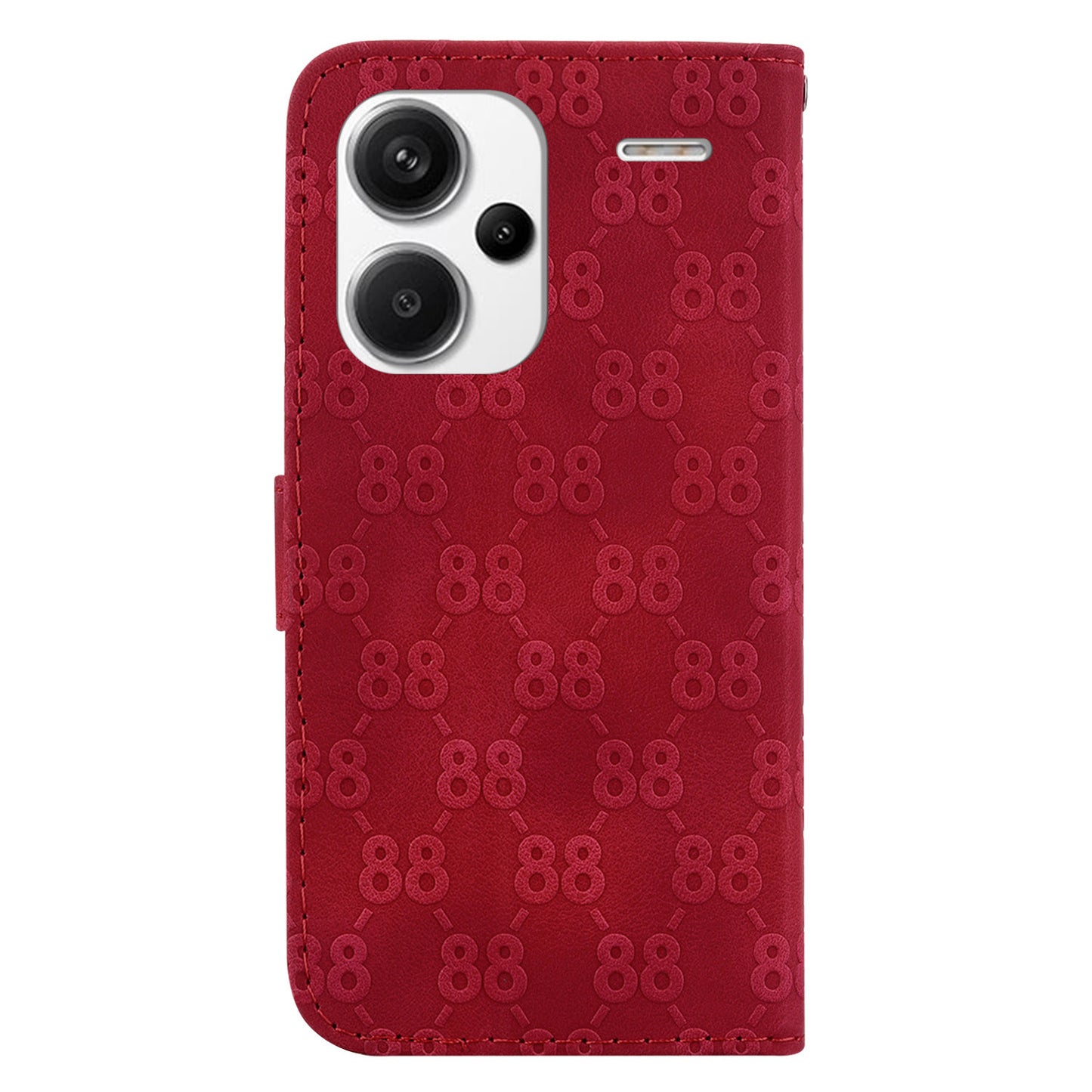 For Xiaomi Redmi Note 13 Pro+ 5G Phone Case Double 8-Shape Wallet Flip Cover - Red