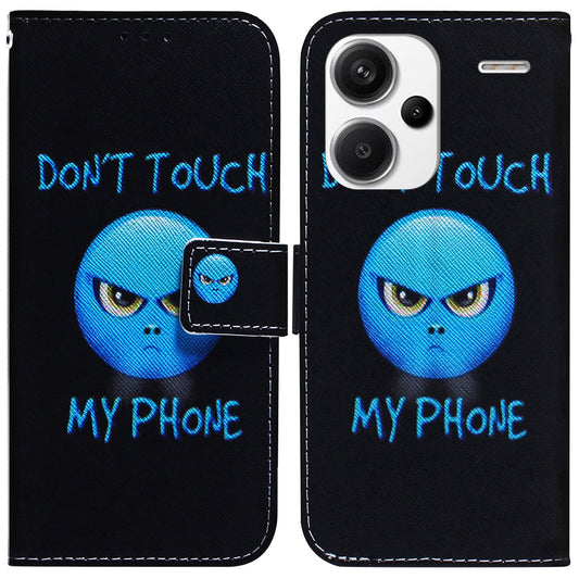 For Xiaomi Redmi Note 13 Pro+ 5G Flip Phone Cover Pattern Print Wallet Case - Don&#39;t Touch My Phone