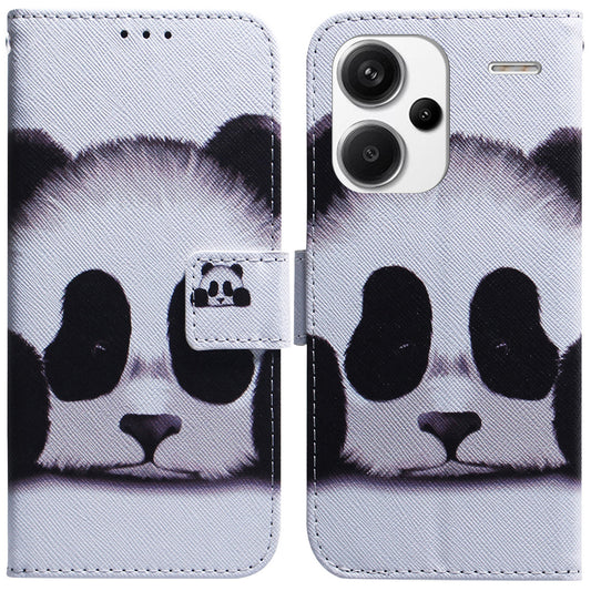 For Xiaomi Redmi Note 13 Pro+ 5G Flip Phone Cover Pattern Print Wallet Case - Panda