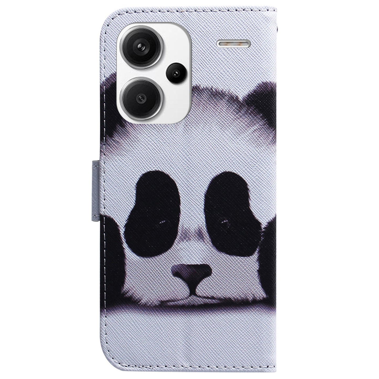 For Xiaomi Redmi Note 13 Pro+ 5G Flip Phone Cover Pattern Print Wallet Case - Panda