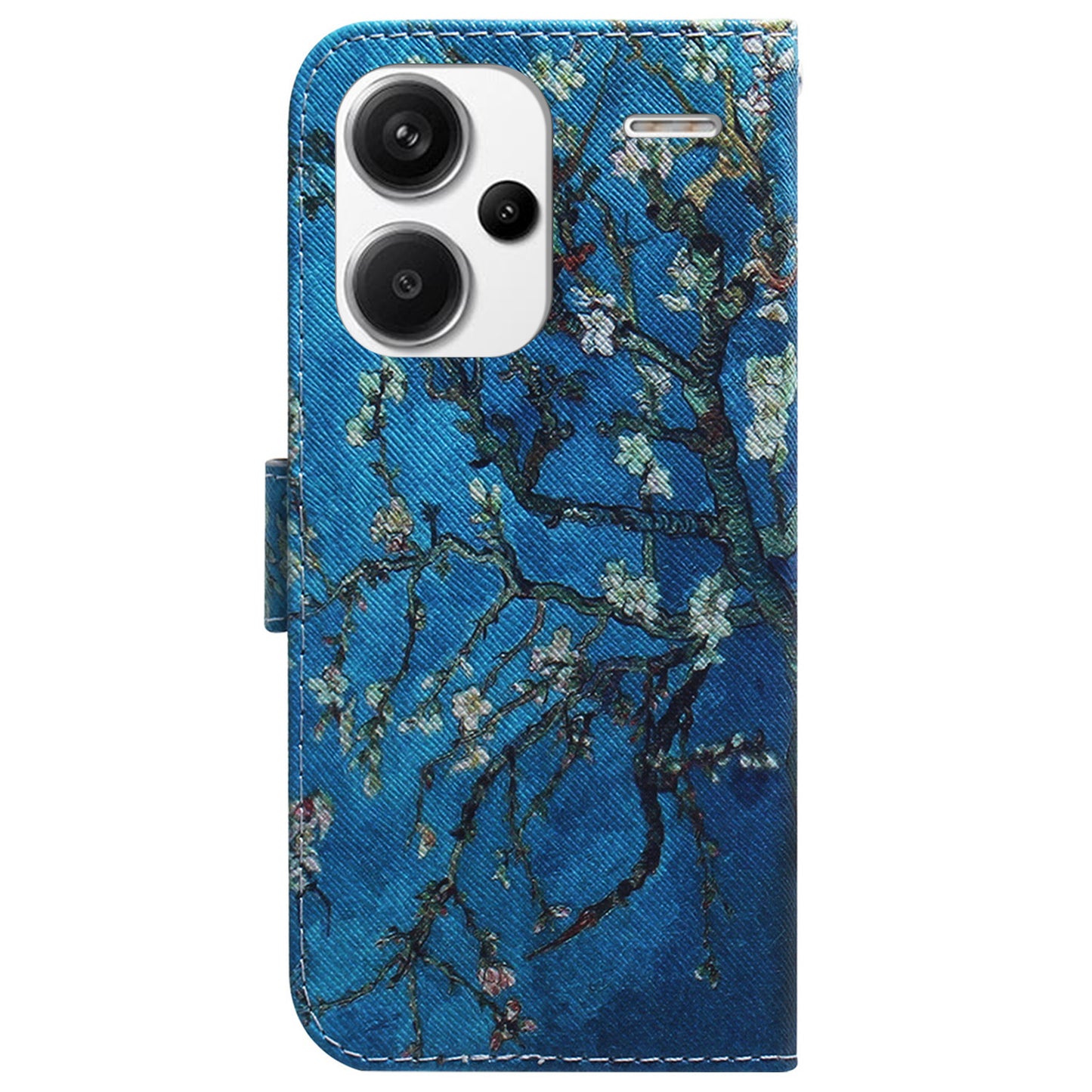 For Xiaomi Redmi Note 13 Pro+ 5G Flip Phone Cover Pattern Print Wallet Case - Apricot Flowers
