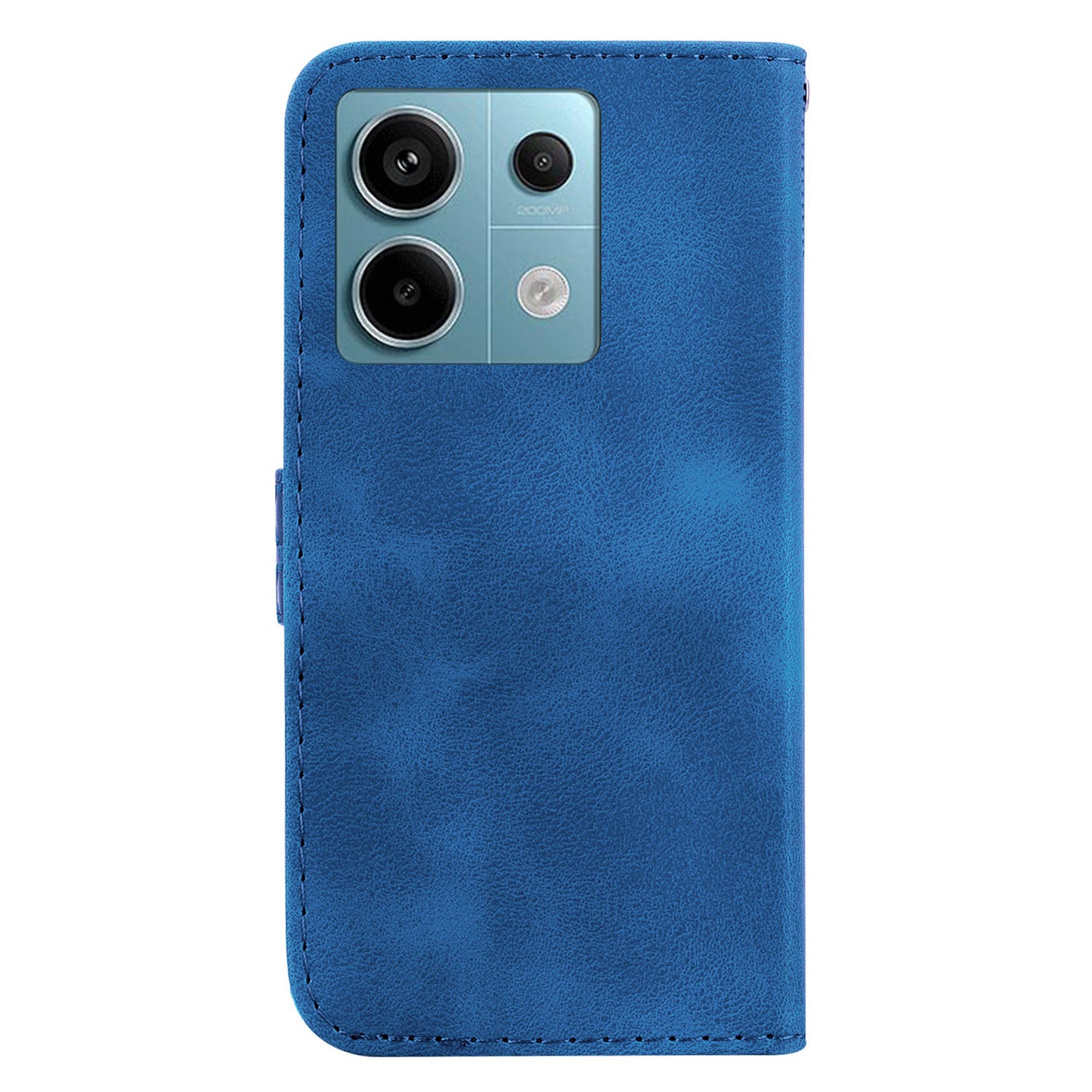 For Xiaomi Redmi Note 13 Pro 5G / Poco X6 5G Stand Card Slots Case 7-Shape Pattern PU Leather Phone Cover - Dark Blue