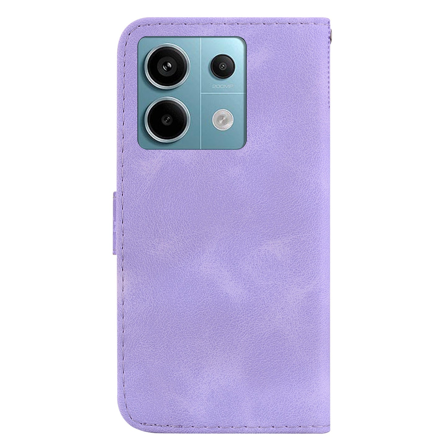For Xiaomi Redmi Note 13 Pro 5G / Poco X6 5G Stand Card Slots Case 7-Shape Pattern PU Leather Phone Cover - Purple
