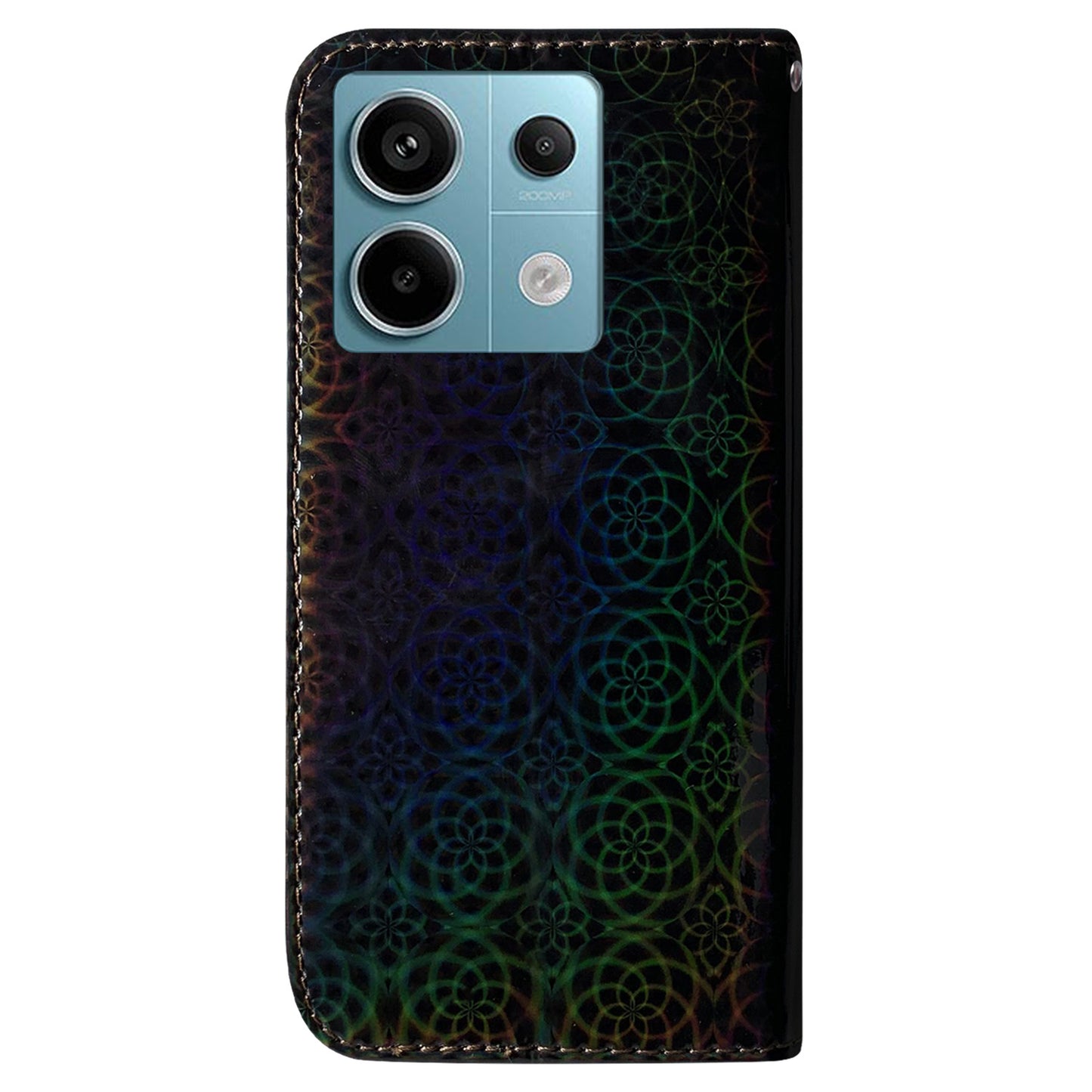 For Xiaomi Redmi Note 13 Pro 5G / Poco X6 5G Magnetic Case Dazzling Flower Phone Wallet Cover - Black