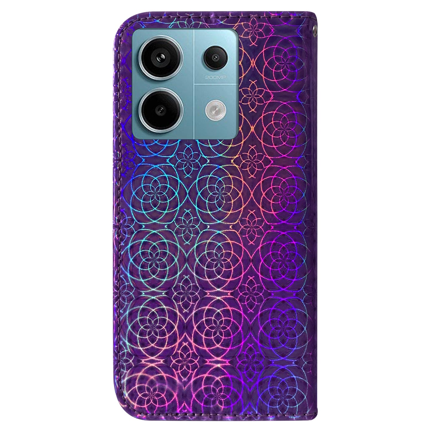 For Xiaomi Redmi Note 13 Pro 5G / Poco X6 5G Magnetic Case Dazzling Flower Phone Wallet Cover - Purple