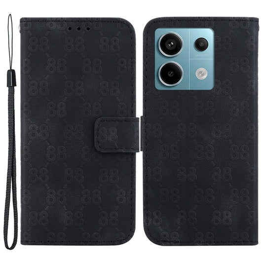 For Xiaomi Redmi Note 13 Pro 5G / Poco X6 5G Wallet Phone Case Double 8-Shape Leather Cover - Black