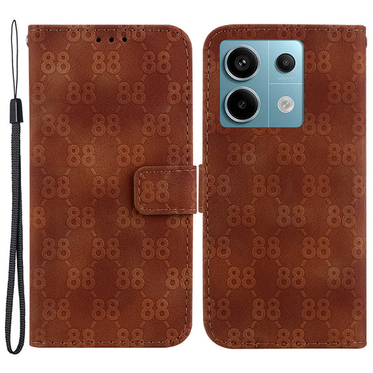 For Xiaomi Redmi Note 13 Pro 5G / Poco X6 5G Wallet Phone Case Double 8-Shape Leather Cover - Brown