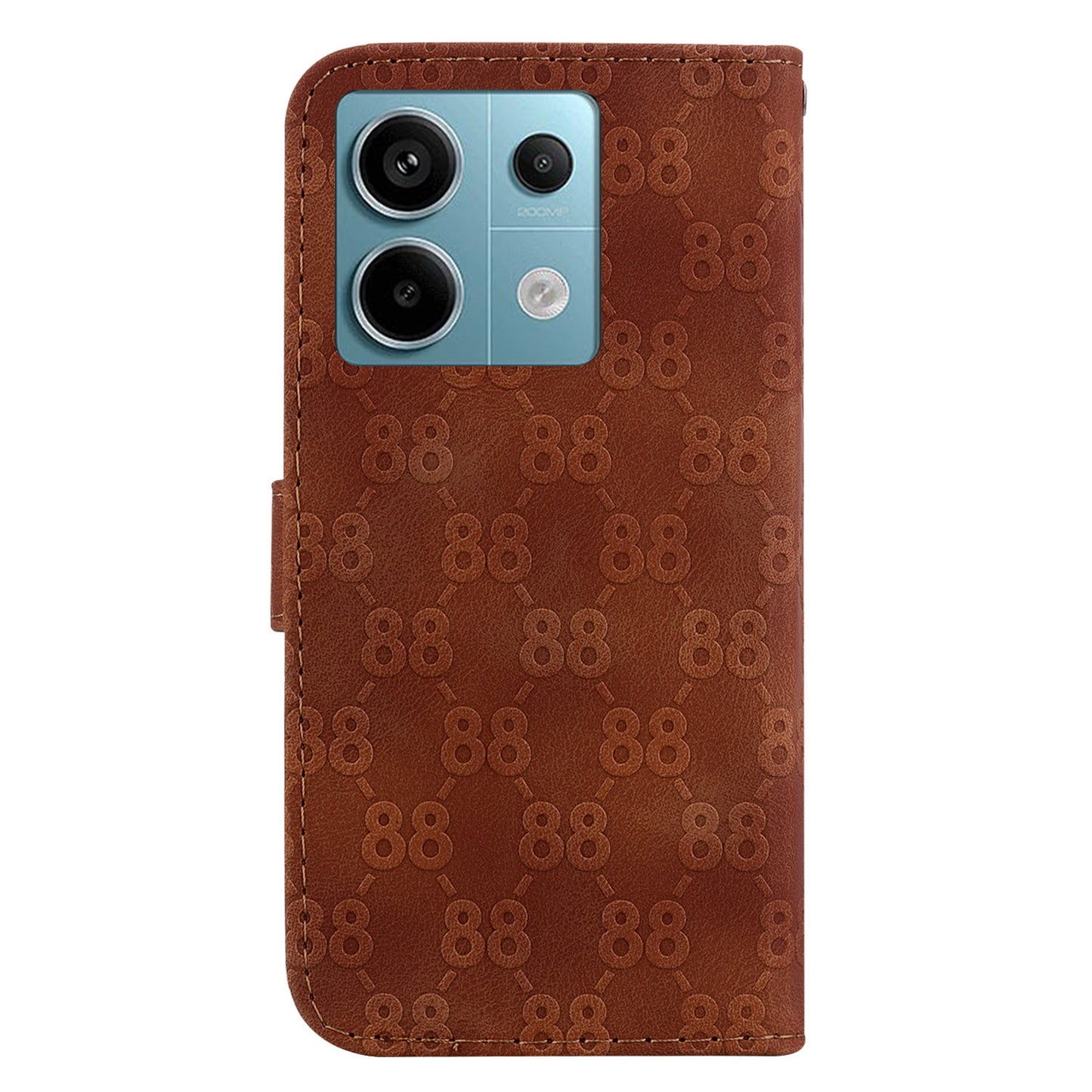 For Xiaomi Redmi Note 13 Pro 5G / Poco X6 5G Wallet Phone Case Double 8-Shape Leather Cover - Brown