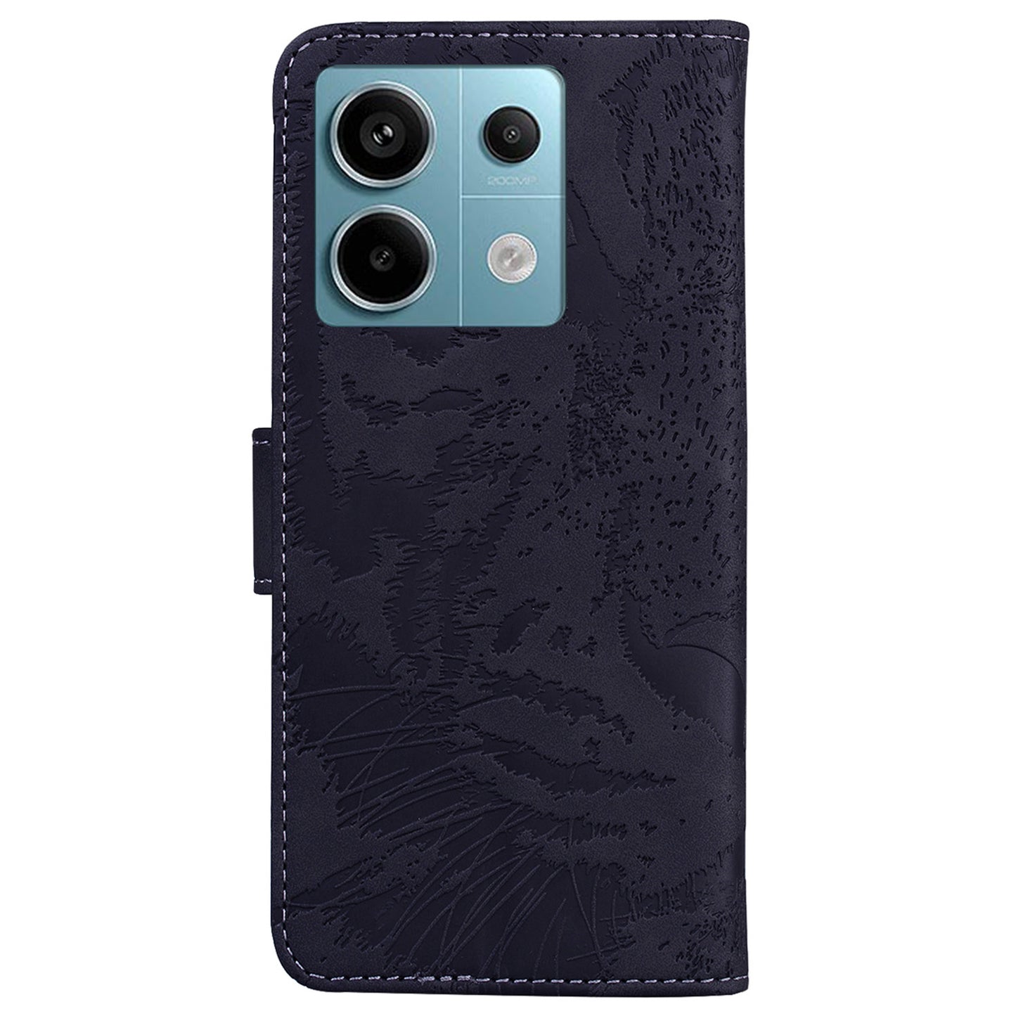 For Xiaomi Redmi Note 13 Pro 5G / Poco X6 5G Tiger Pattern Case PU Leather Stand Wallet Phone Cover - Black