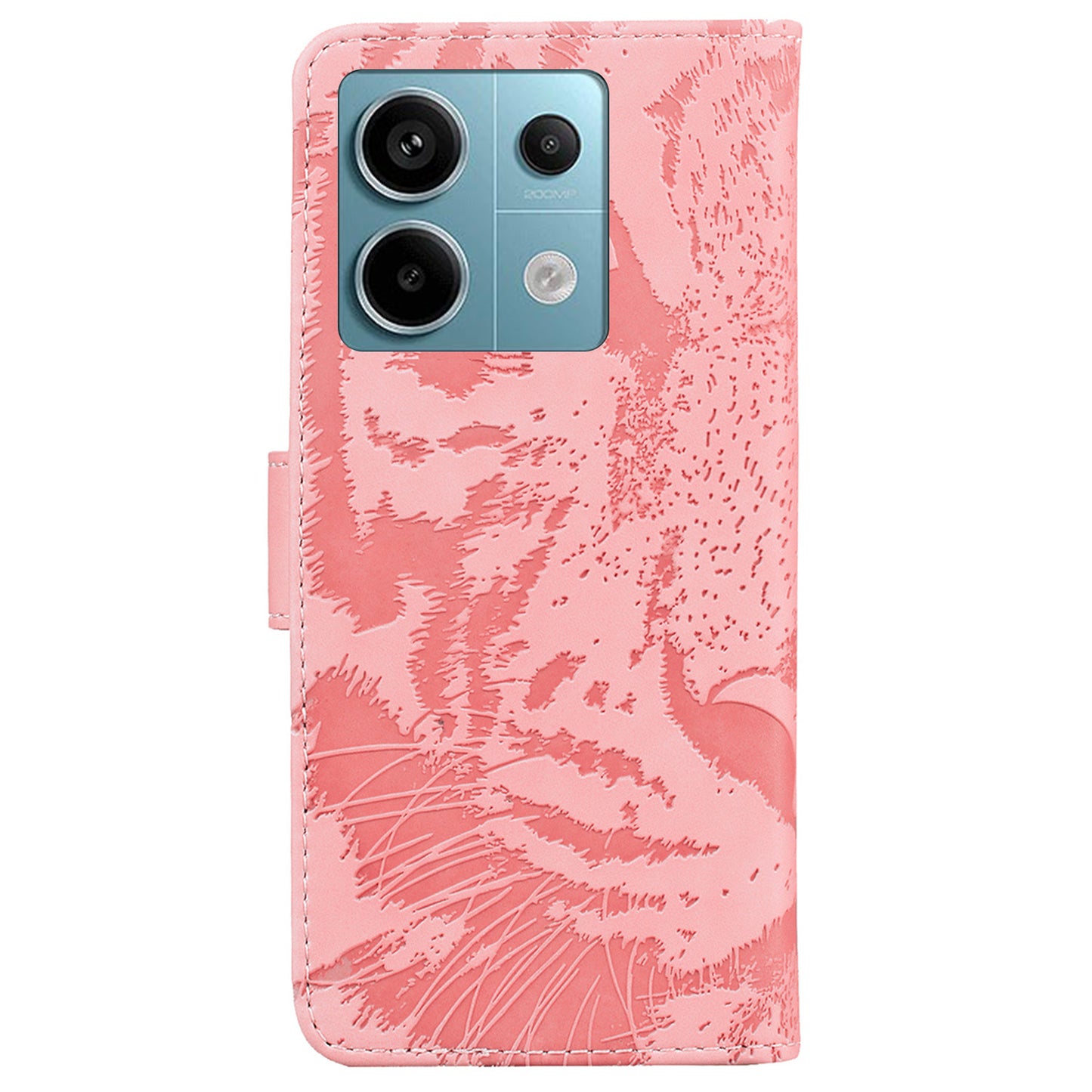 For Xiaomi Redmi Note 13 Pro 5G / Poco X6 5G Tiger Pattern Case PU Leather Stand Wallet Phone Cover - Pink