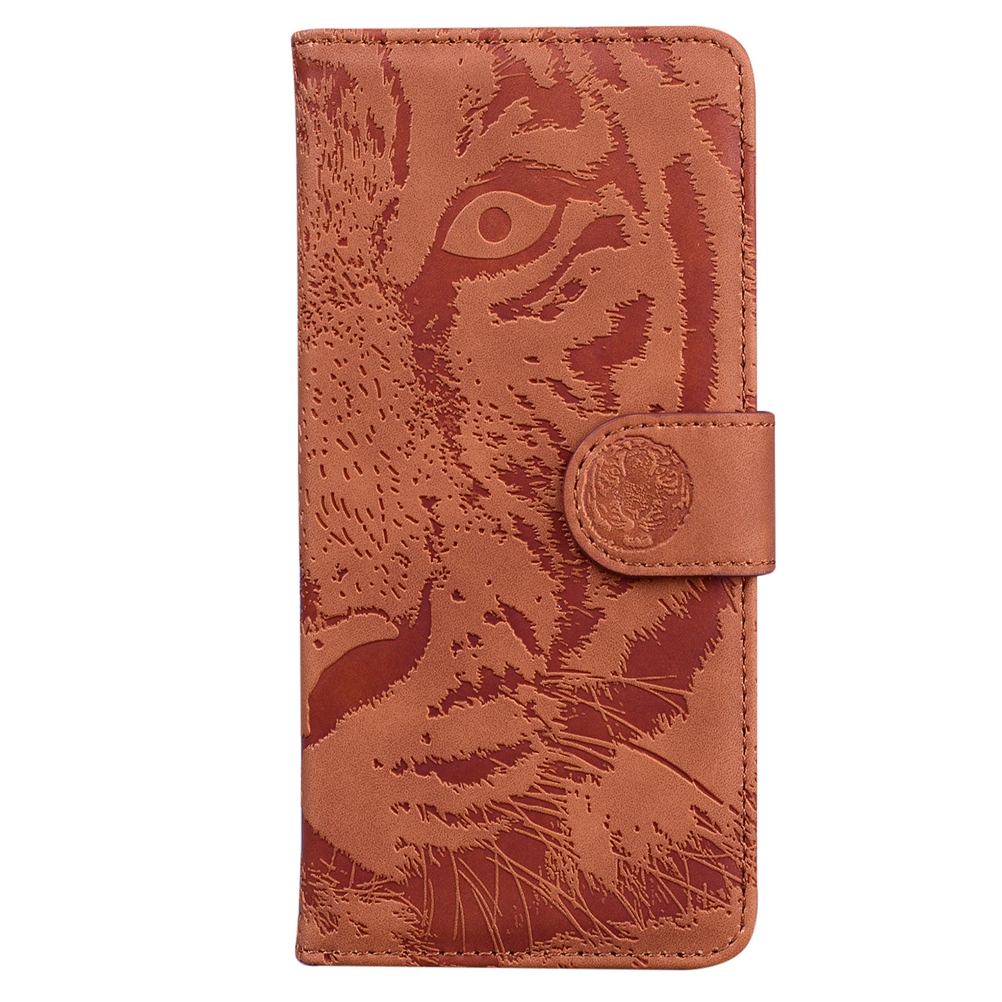 For Xiaomi Redmi Note 13 Pro 5G / Poco X6 5G Tiger Pattern Case PU Leather Stand Wallet Phone Cover - Brown