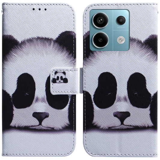 For Xiaomi Redmi Note 13 Pro 5G / Poco X6 5G Leather Case Stand Phone Cover 3D Creative Pattern Design - Panda