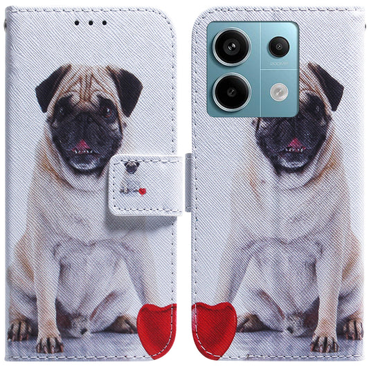 For Xiaomi Redmi Note 13 Pro 5G / Poco X6 5G Leather Case Stand Phone Cover 3D Creative Pattern Design - Dog