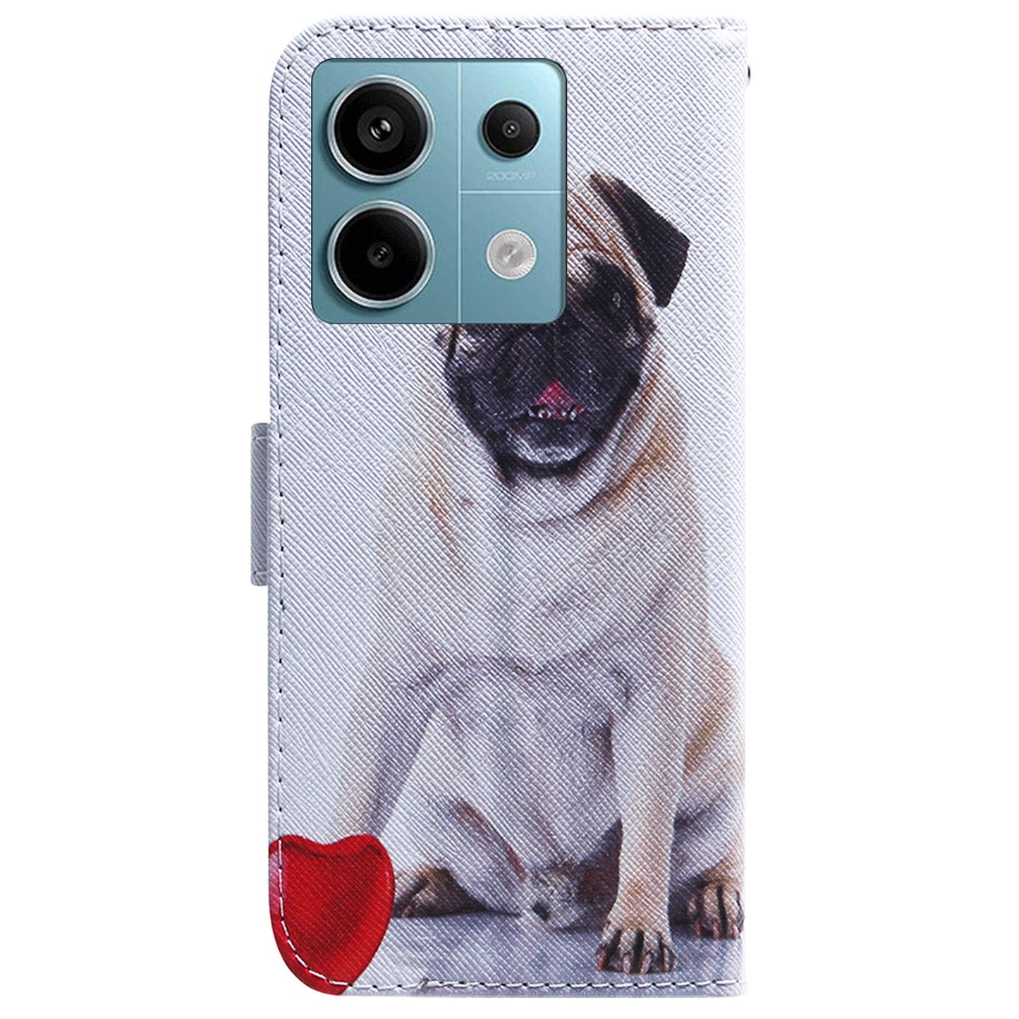 For Xiaomi Redmi Note 13 Pro 5G / Poco X6 5G Leather Case Stand Phone Cover 3D Creative Pattern Design - Dog