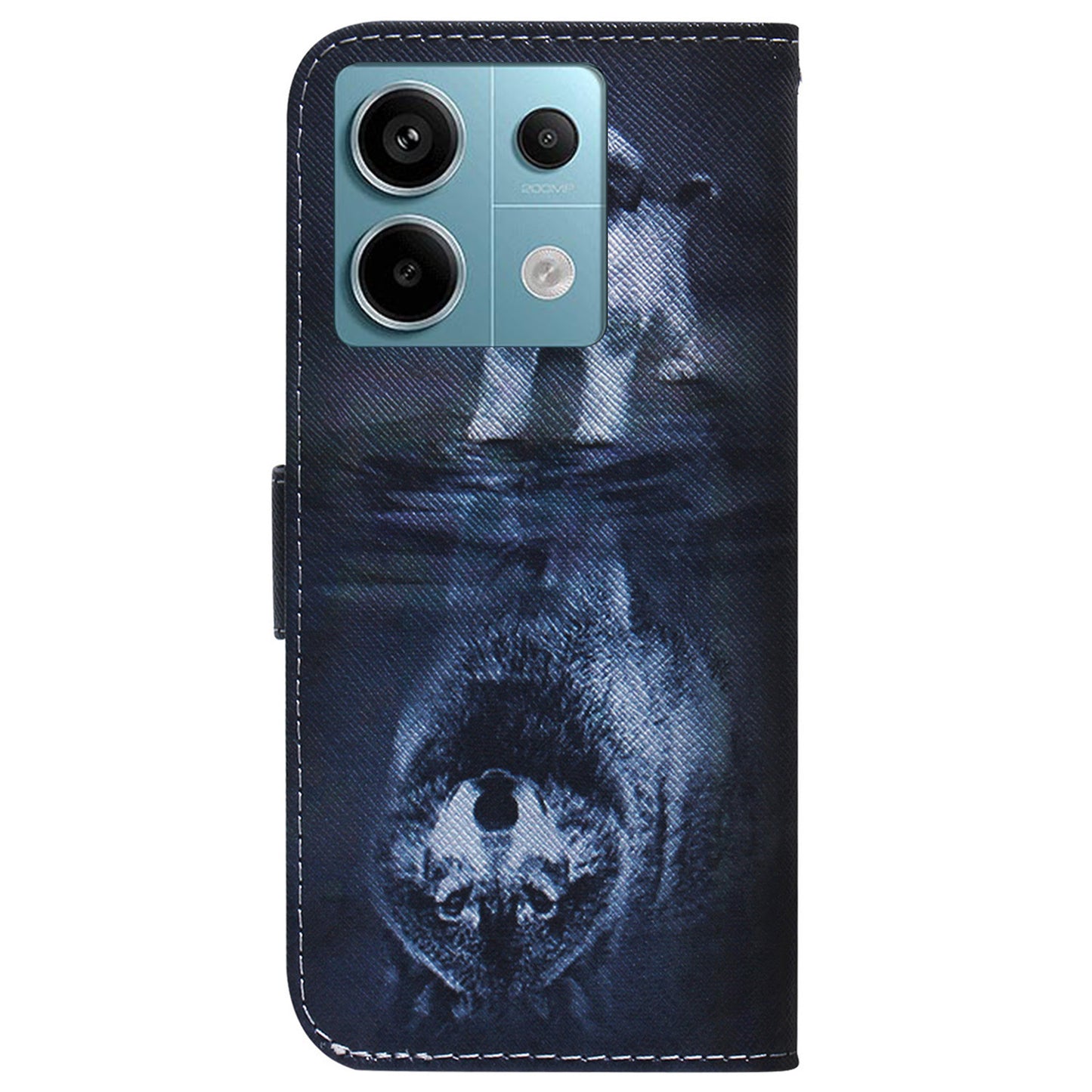 For Xiaomi Redmi Note 13 Pro 5G / Poco X6 5G Leather Case Stand Phone Cover 3D Creative Pattern Design - Dog and Wolf