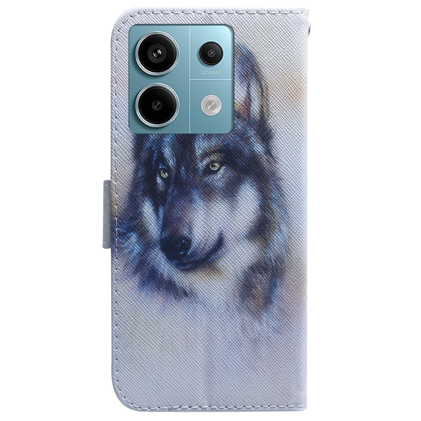 For Xiaomi Redmi Note 13 Pro 5G / Poco X6 5G Leather Case Stand Phone Cover 3D Creative Pattern Design - Wolf