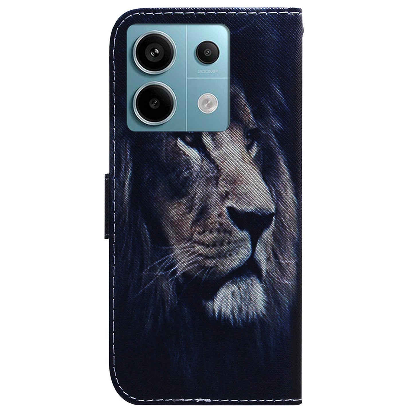 For Xiaomi Redmi Note 13 Pro 5G / Poco X6 5G Leather Case Stand Phone Cover 3D Creative Pattern Design - Lion
