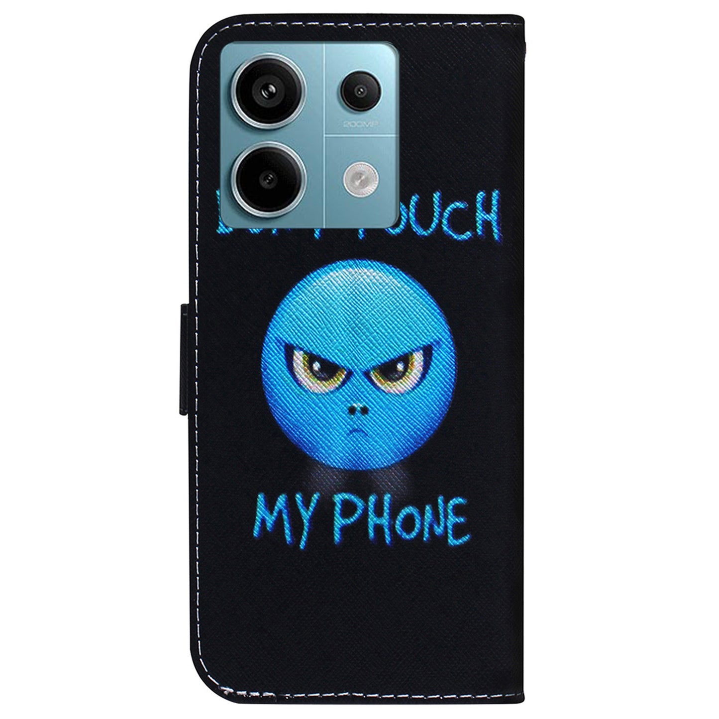 For Xiaomi Redmi Note 13 Pro 5G / Poco X6 5G Leather Case Stand Phone Cover 3D Creative Pattern Design - Don&#39;t Touch My Phone