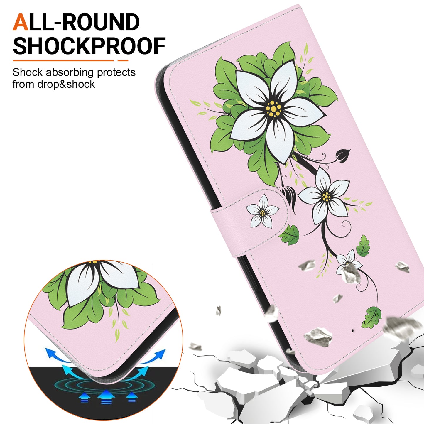 For Xiaomi Redmi Note 13 Pro 5G / Poco X6 5G Wallet Case Phone Leather Cover Pattern Printing  - Lily