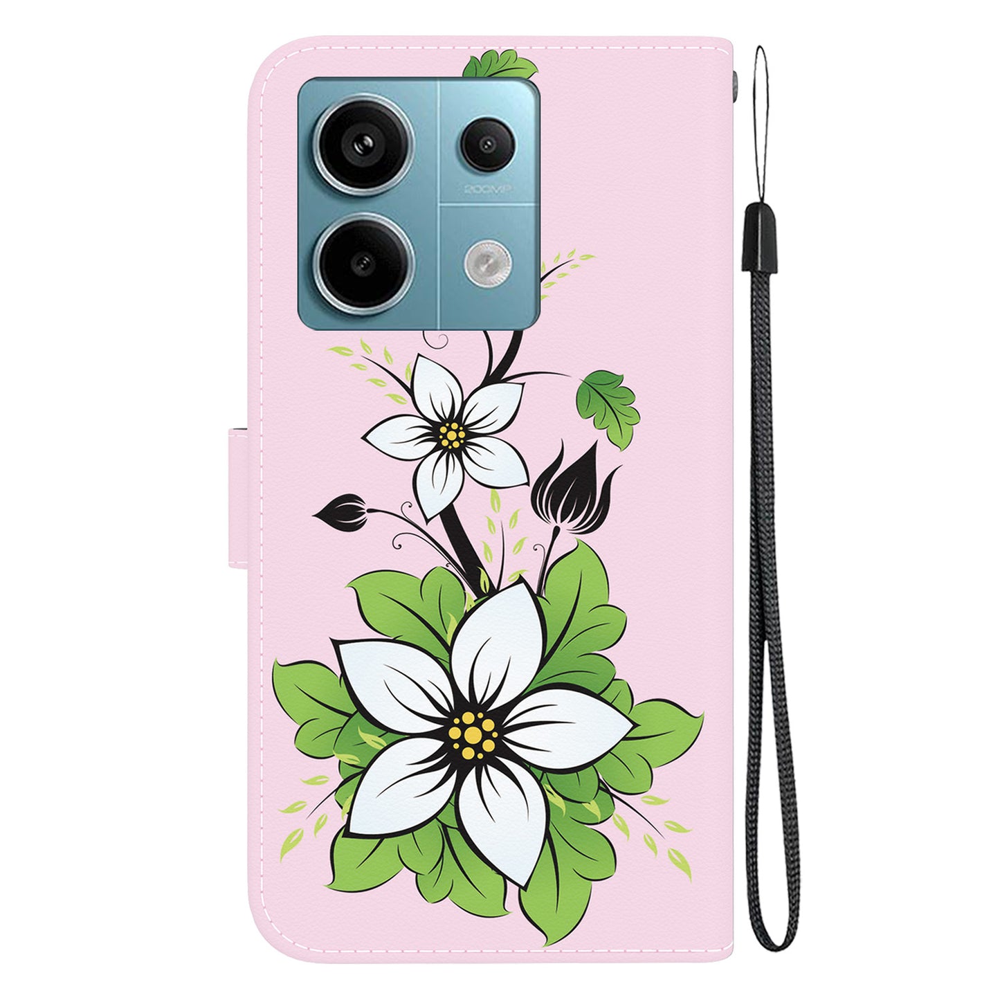 For Xiaomi Redmi Note 13 Pro 5G / Poco X6 5G Wallet Case Phone Leather Cover Pattern Printing  - Lily