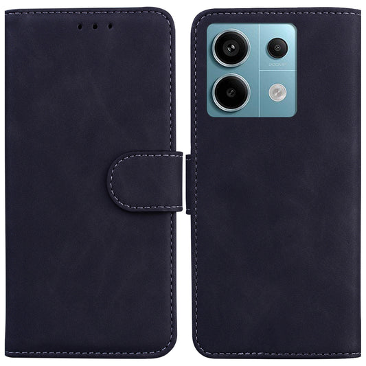 For Xiaomi Redmi Note 13 Pro 5G / Poco X6 5G Case Wallet Stand Solid Color Leather Phone Cover - Black