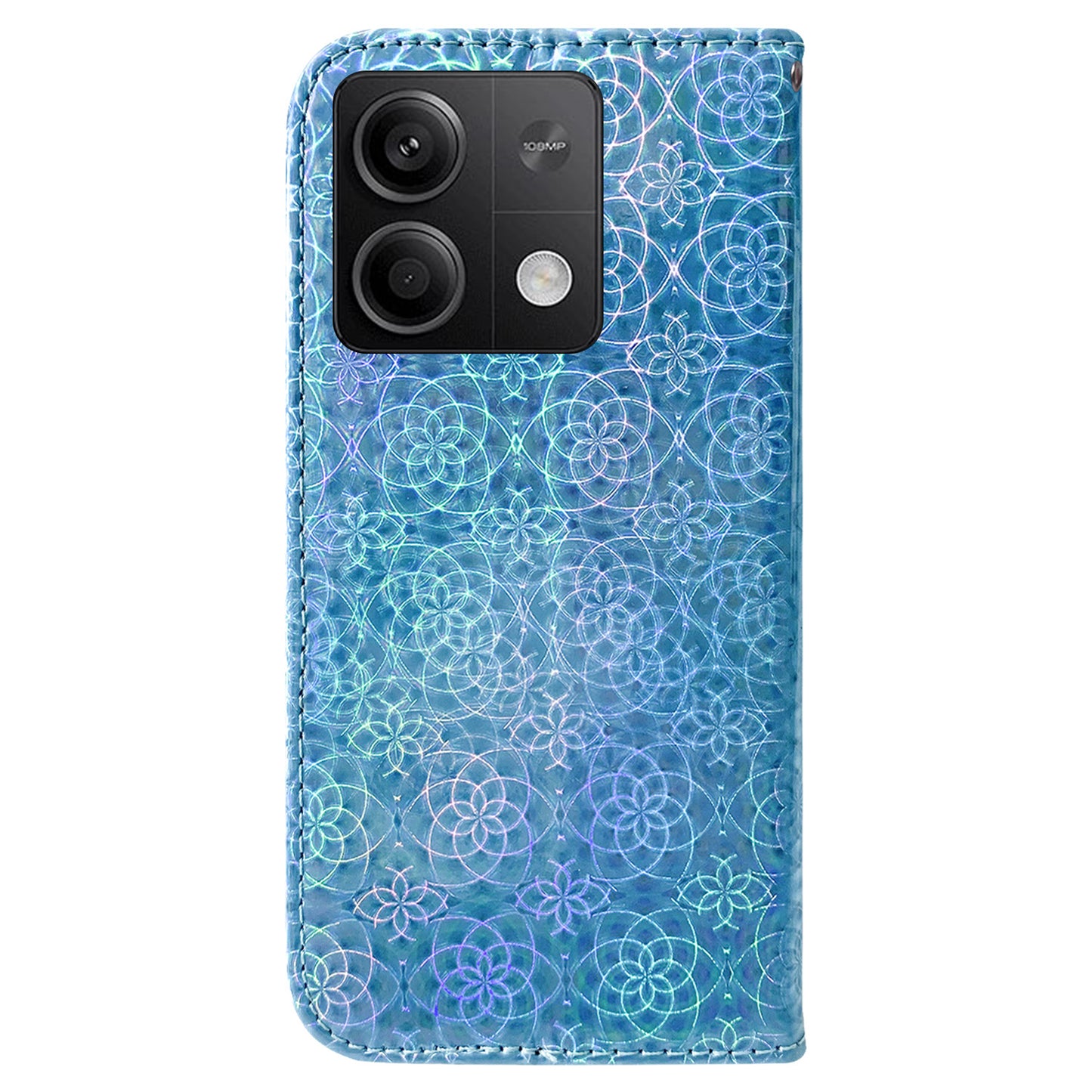 For Xiaomi Redmi Note 13 5G / Redmi Note 13 5G (China) Magnetic Phone Case Dazzling Flower Card Slots Cover - Blue