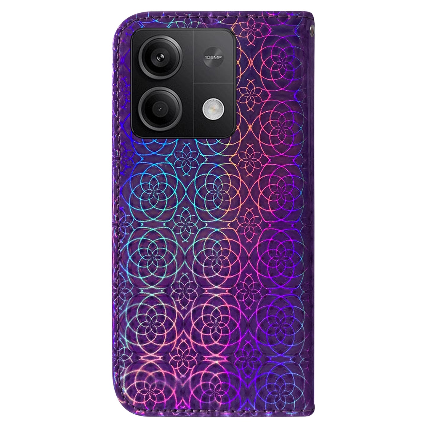 For Xiaomi Redmi Note 13 5G / Redmi Note 13 5G (China) Magnetic Phone Case Dazzling Flower Card Slots Cover - Purple