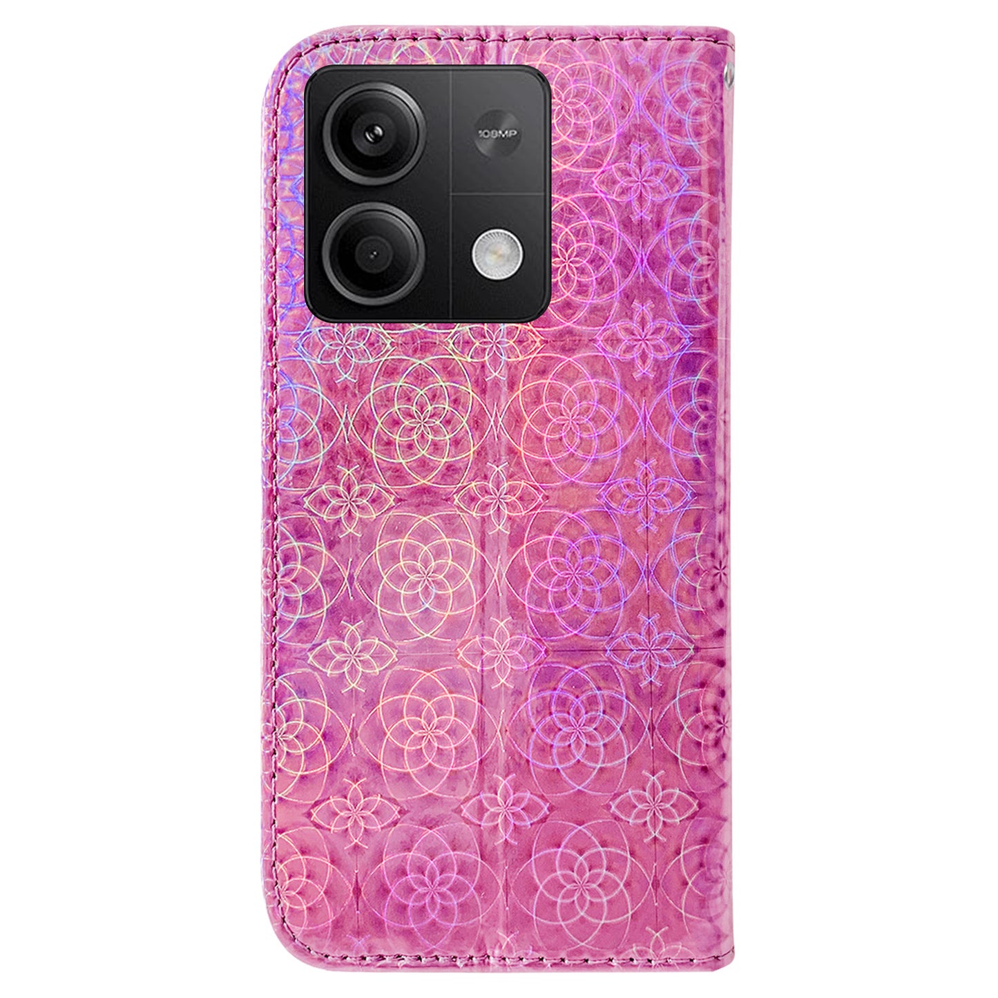 For Xiaomi Redmi Note 13 5G / Redmi Note 13 5G (China) Magnetic Phone Case Dazzling Flower Card Slots Cover - Pink