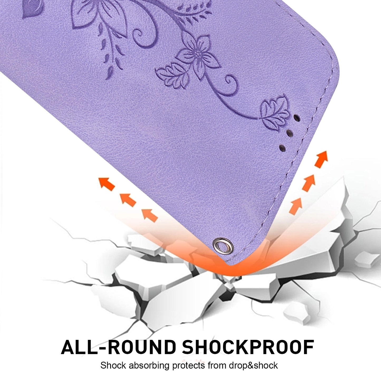 For Xiaomi Redmi Note 13 5G / Note 13 5G (China) Flower Leather Case Wallet Cover - Purple