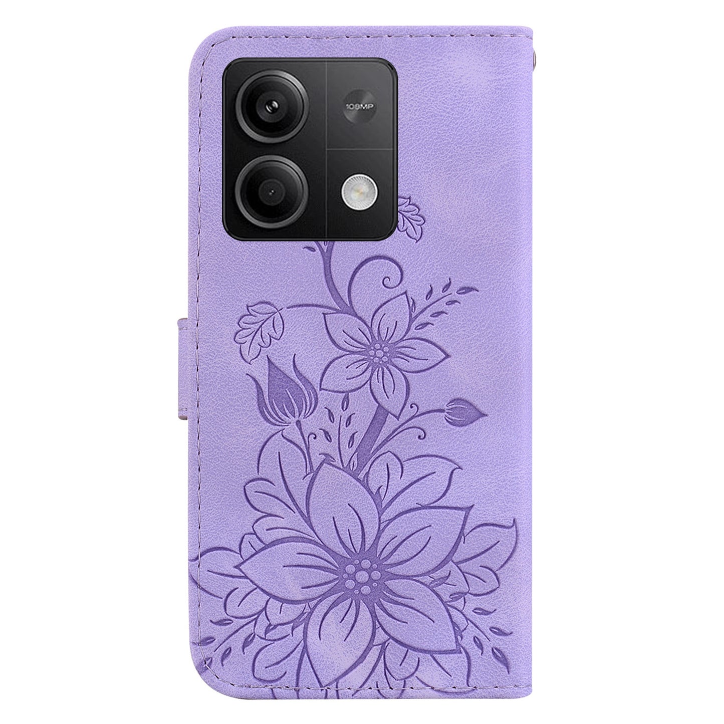 For Xiaomi Redmi Note 13 5G / Note 13 5G (China) Flower Leather Case Wallet Cover - Purple