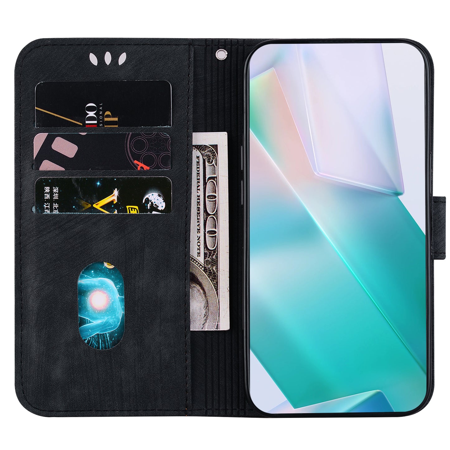 For Xiaomi Redmi Note 13 5G / Note 13 5G (China) Wallet Case Leather Cover Tiger Pattern - Black