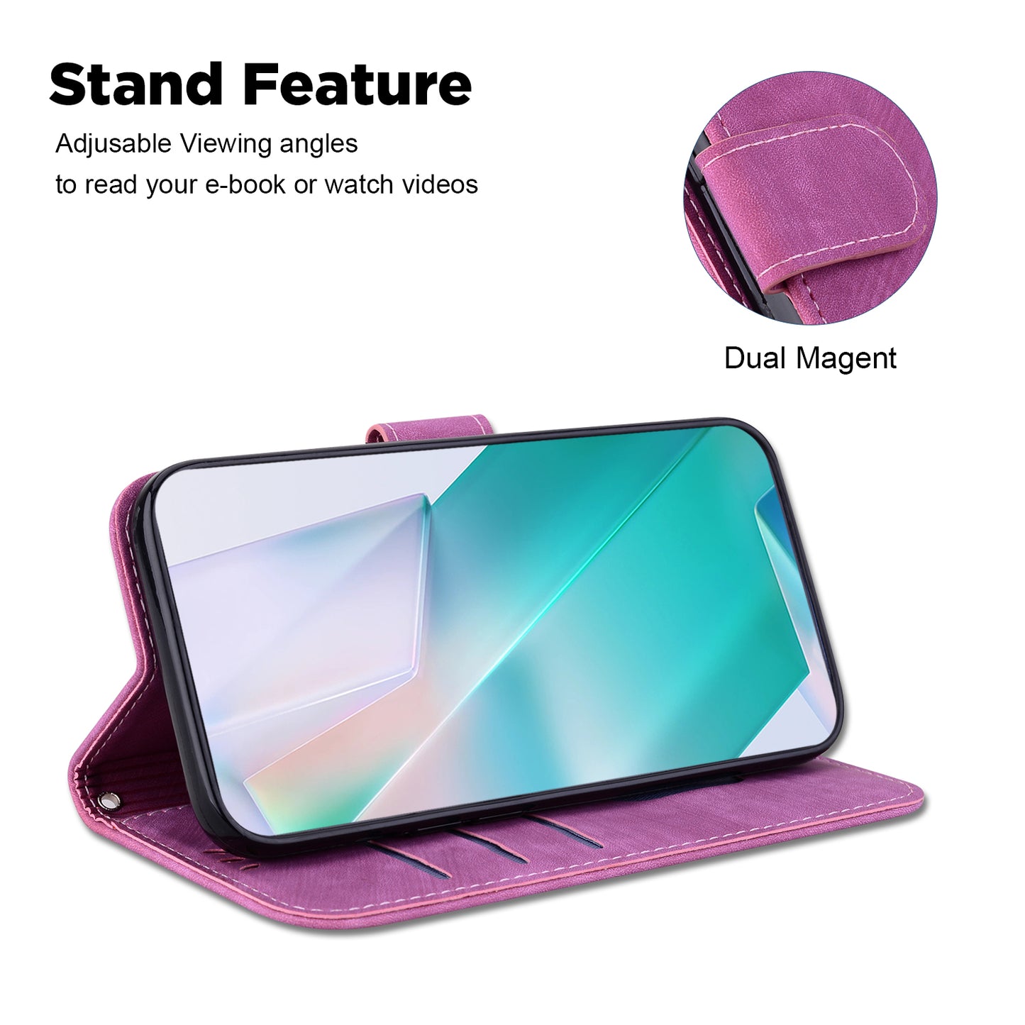 For Xiaomi Redmi Note 13 5G / Note 13 5G (China) Wallet Case Leather Cover Tiger Pattern - Rose