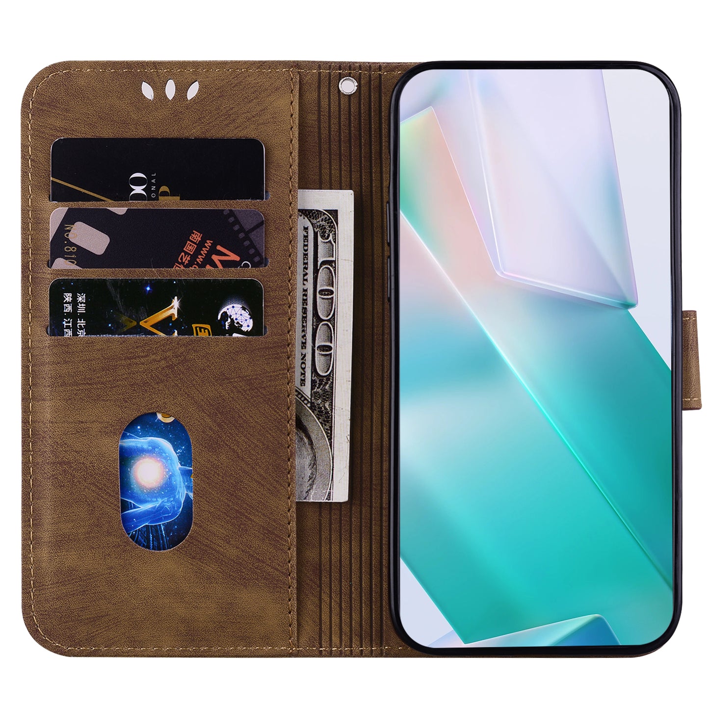 For Xiaomi Redmi Note 13 5G / Note 13 5G (China) Wallet Case Leather Cover Tiger Pattern - Brown