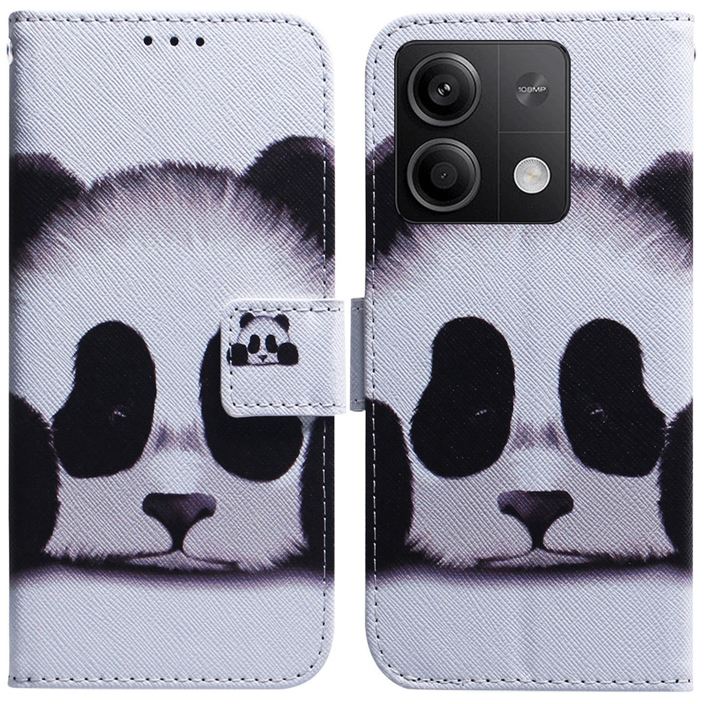 For Xiaomi Redmi Note 13 5G / Note 13 5G (China) Phone Case Wallet Cover with Pattern Print - Panda