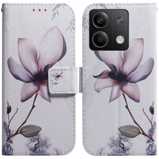 For Xiaomi Redmi Note 13 5G / Note 13 5G (China) Phone Case Wallet Cover with Pattern Print - Pink Flower