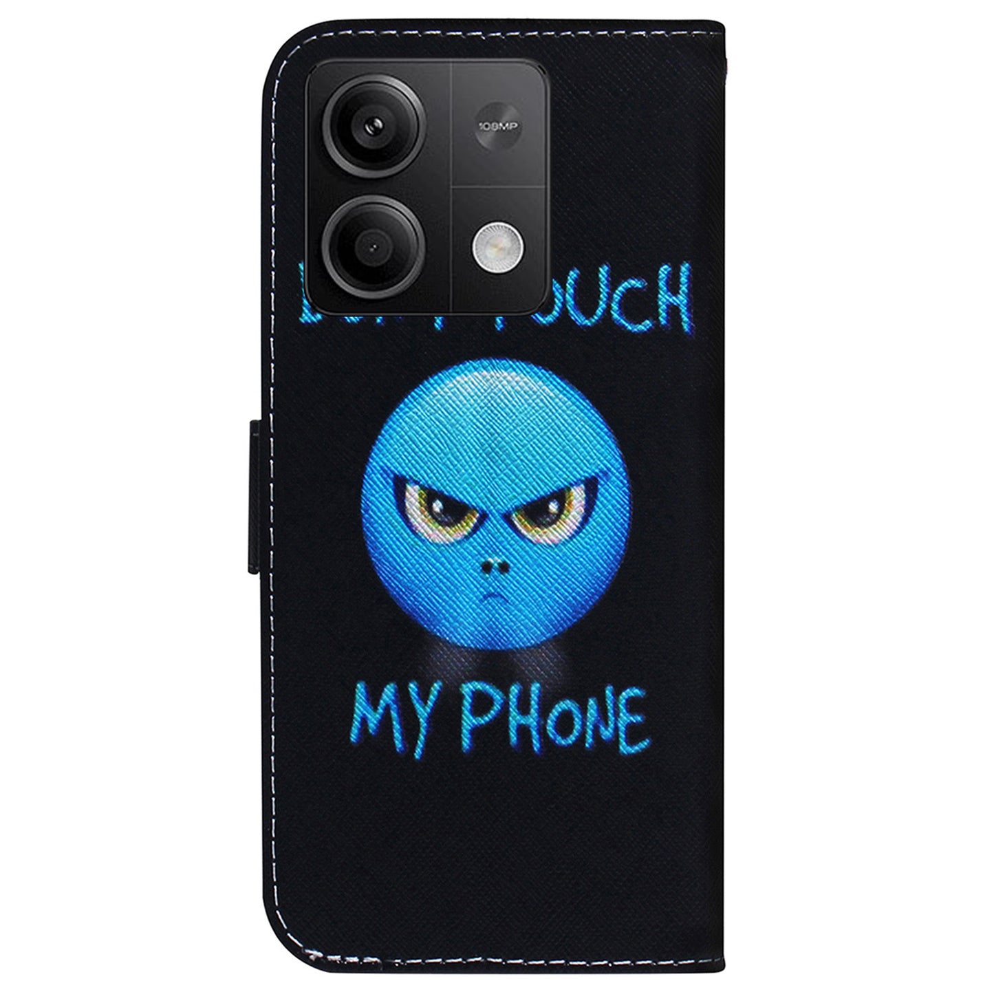 For Xiaomi Redmi Note 13 5G / Note 13 5G (China) Phone Case Wallet Cover with Pattern Print - Don&#39;t Touch My Phone