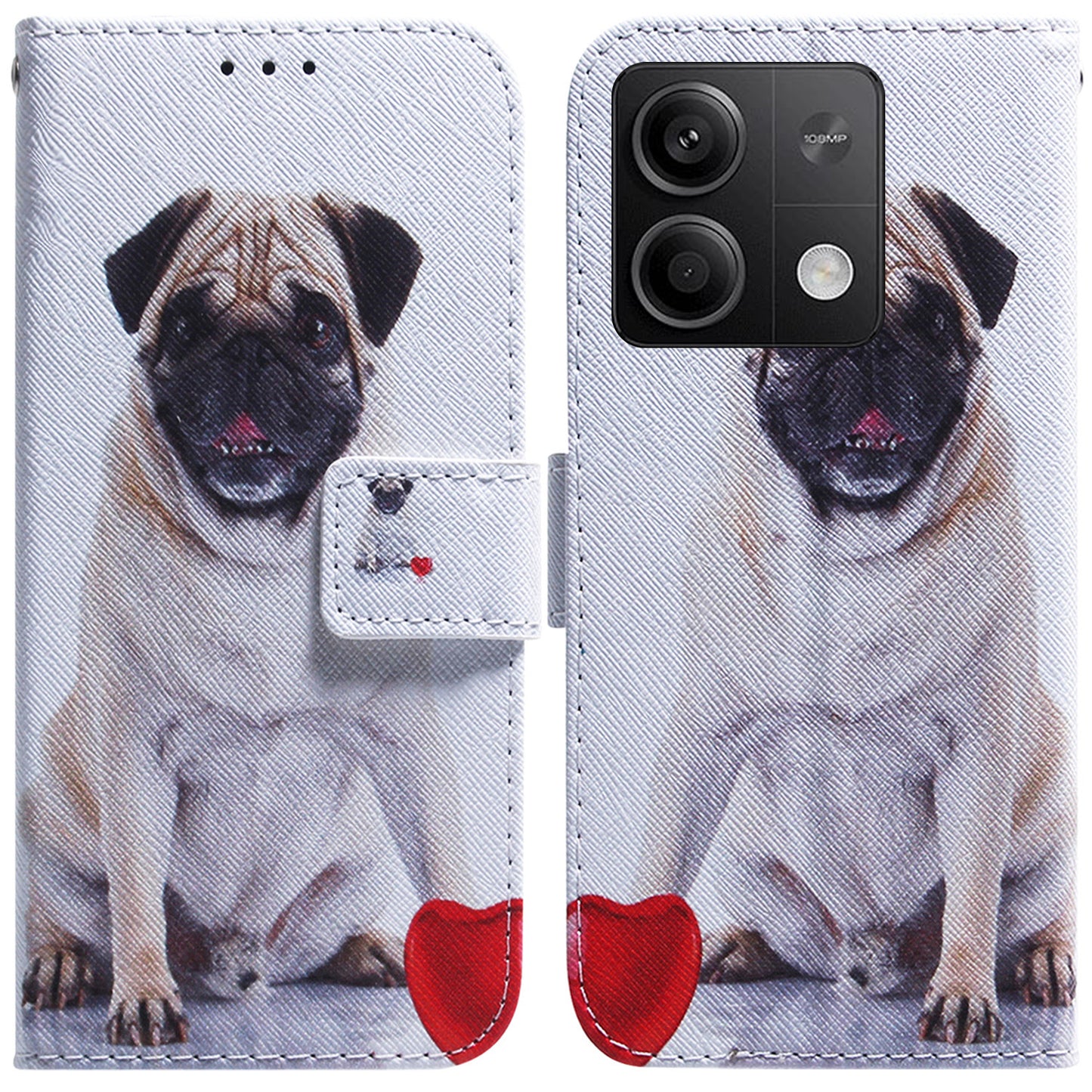 For Xiaomi Redmi Note 13 5G / Note 13 5G (China) Phone Case Wallet Cover with Pattern Print - Dog
