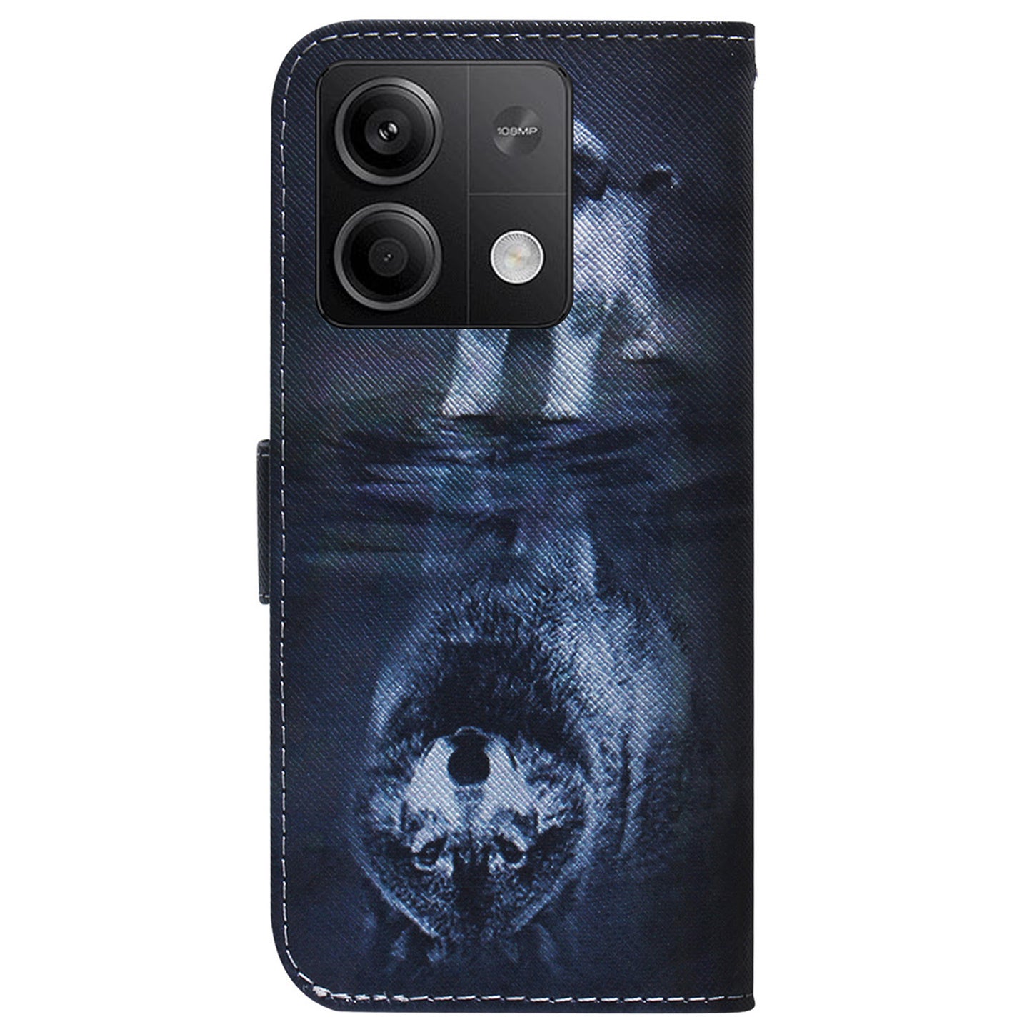 For Xiaomi Redmi Note 13 5G / Note 13 5G (China) Phone Case Wallet Cover with Pattern Print - Dog and Wolf
