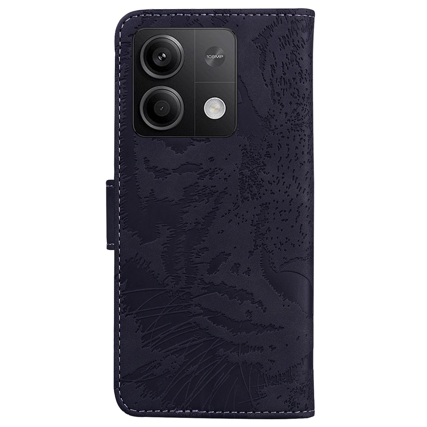 For Xiaomi Redmi Note 13 5G /  Note 13 5G (China) Leather Wallet Case Tiger Pattern Cover - Black