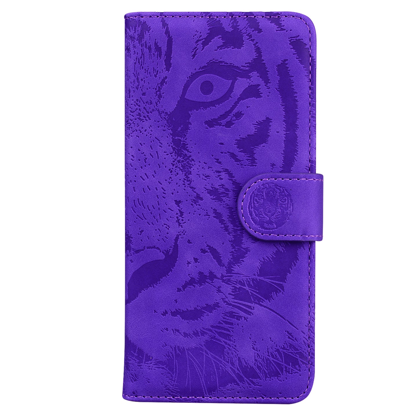 For Xiaomi Redmi Note 13 5G /  Note 13 5G (China) Leather Wallet Case Tiger Pattern Cover - Purple