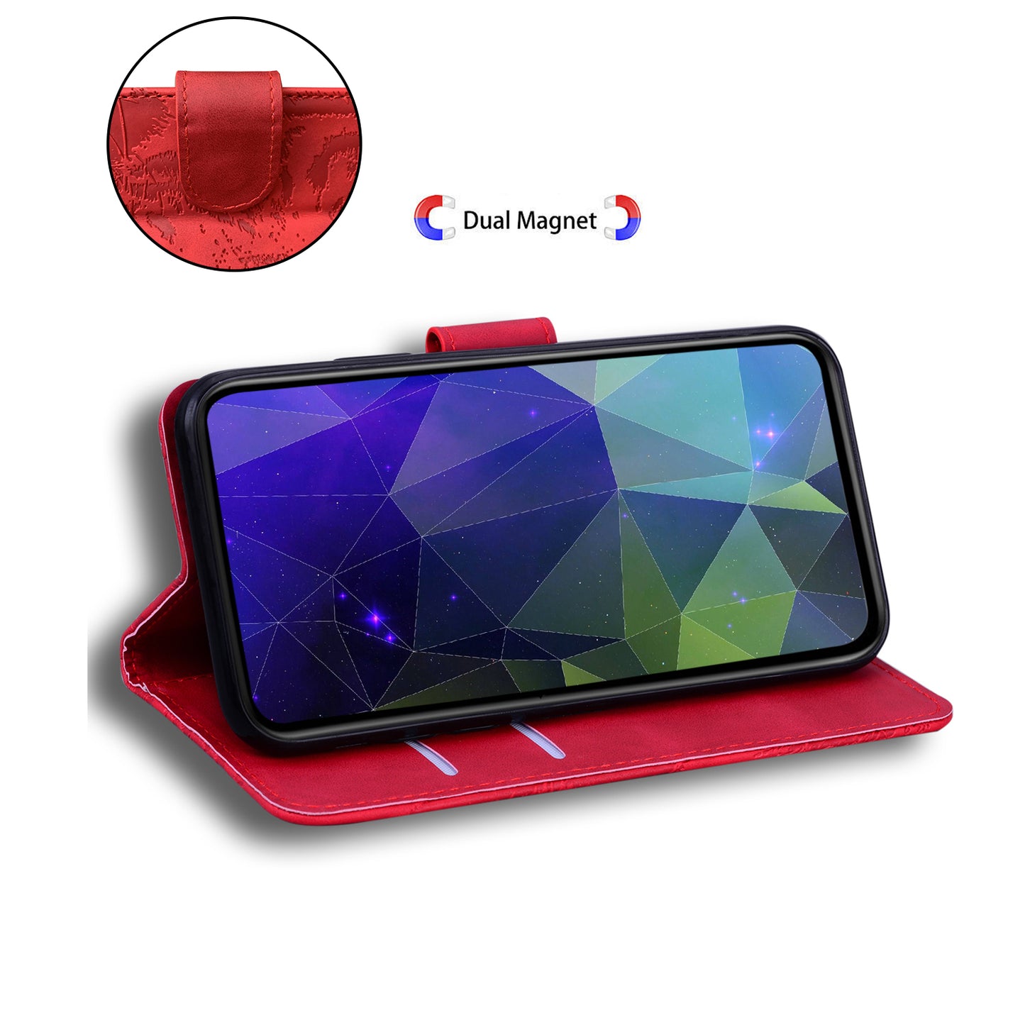 For Xiaomi Redmi Note 13 5G /  Note 13 5G (China) Leather Wallet Case Tiger Pattern Cover - Red