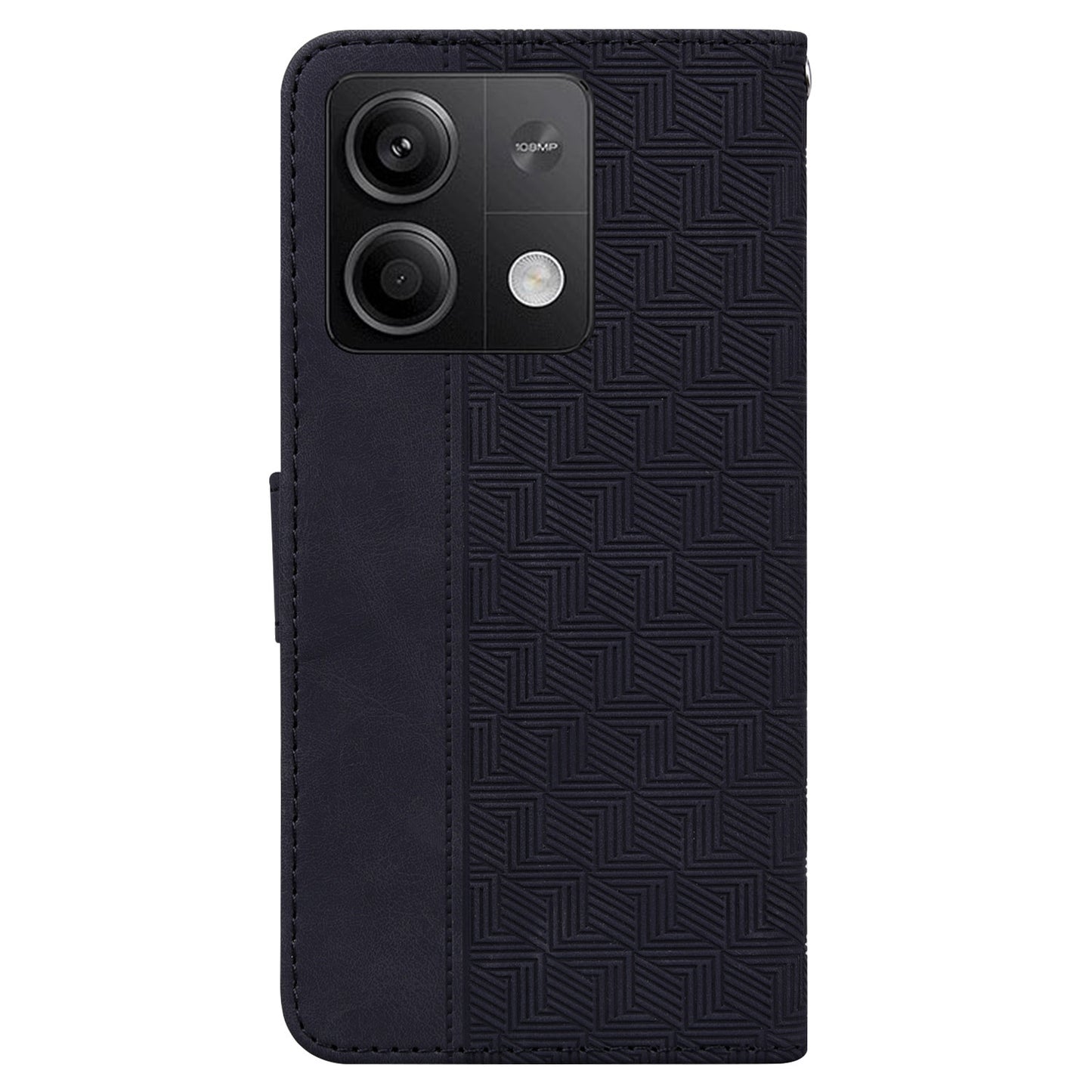 For Xiaomi Redmi Note 13 5G / Note 13 5G (China) Case Geometry Pattern Leather Cover Wallet - Black