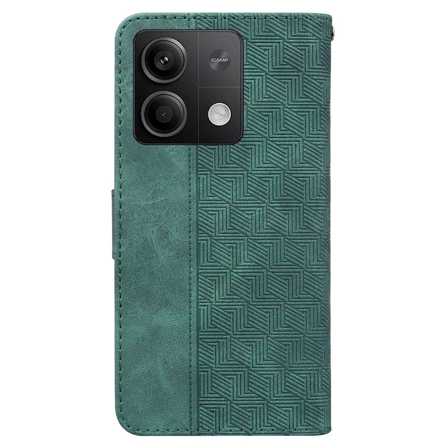For Xiaomi Redmi Note 13 5G / Note 13 5G (China) Case Geometry Pattern Leather Cover Wallet - Green