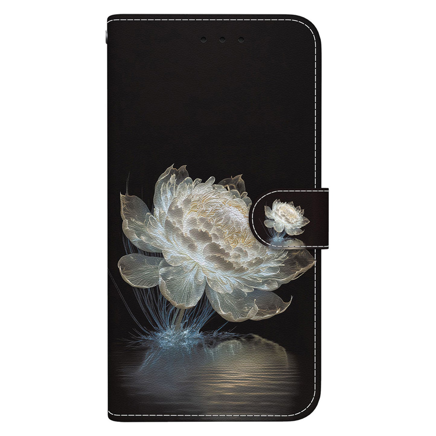 For Xiaomi Redmi Note 13 5G (China) / Note 13 5G Leather Case Pattern Printing Wallet Cover - Crystal Peony